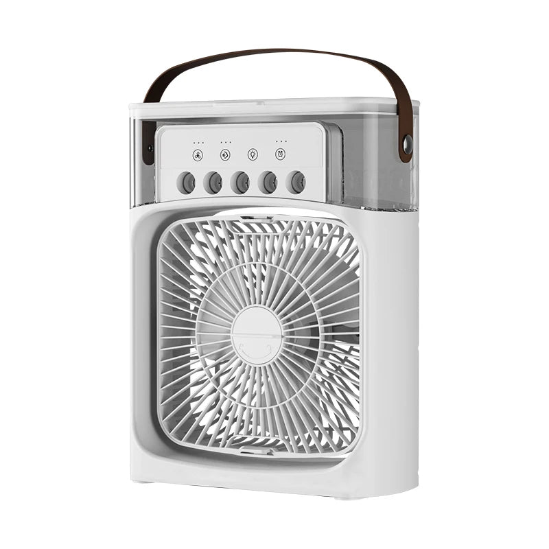 3-in-1 USB Mini Air Cooler Fan ❄️ Humidifier 🌫️ & LED Night Light 🌙