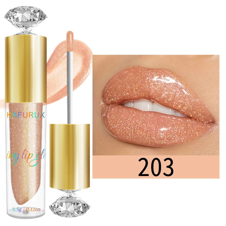 ✨ 9 Colors Diamond Shimmer Glitter Lip Gloss 💎 | Moisturizing, Sparkling Liquid Lipstick – Pearl Shine Makeup