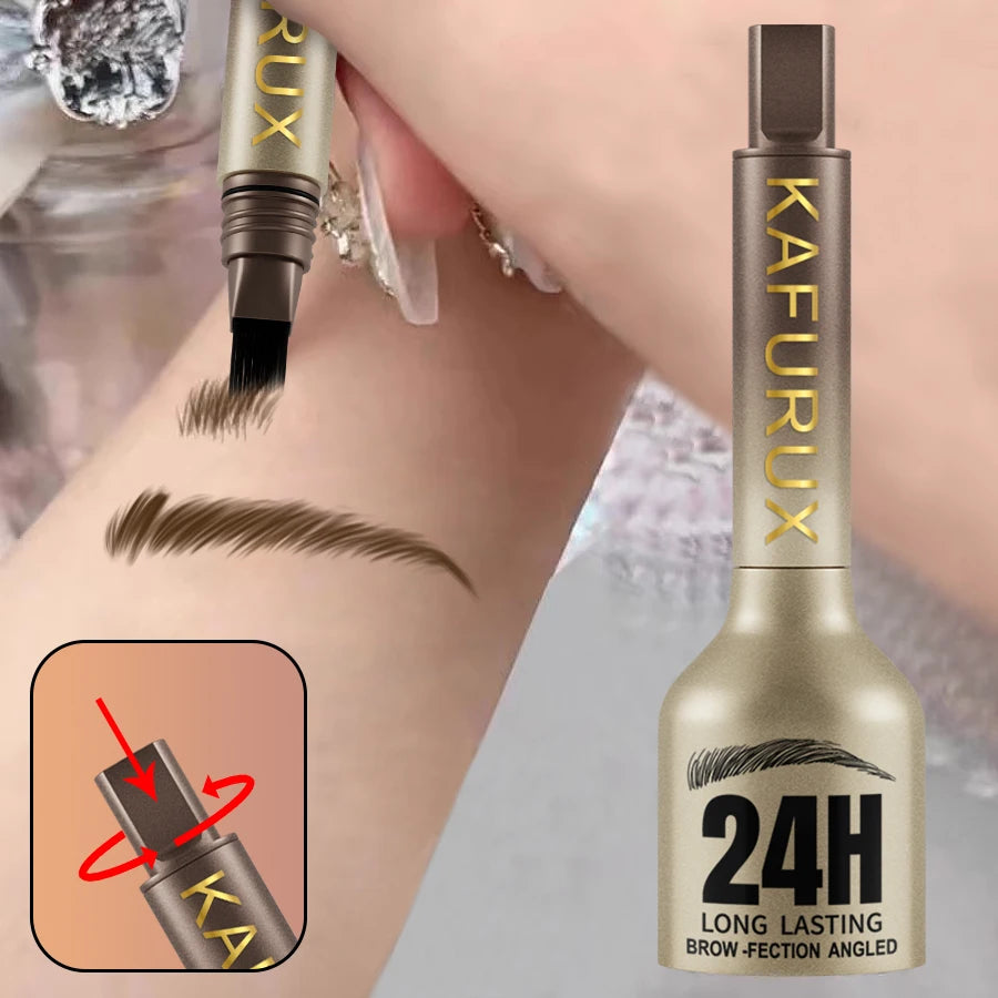 ✨ Angled Square Brush – Microblade Brow Effect 💖 Long-lasting Eyebrow Dye ⏰