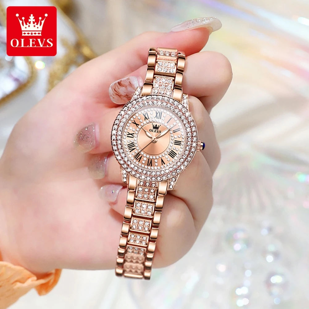OLEVS Original Diamond Women's Watch – Elegant Waterproof Luxury Quartz Timepiece