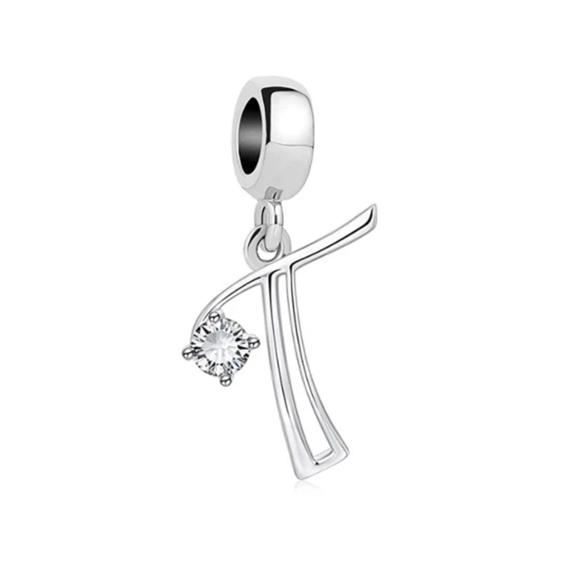 ✨ 925 Silver Alphabet Charms – 🔤 26 Letter Dangle Beads | Pandora-Style Bracelet Compatible