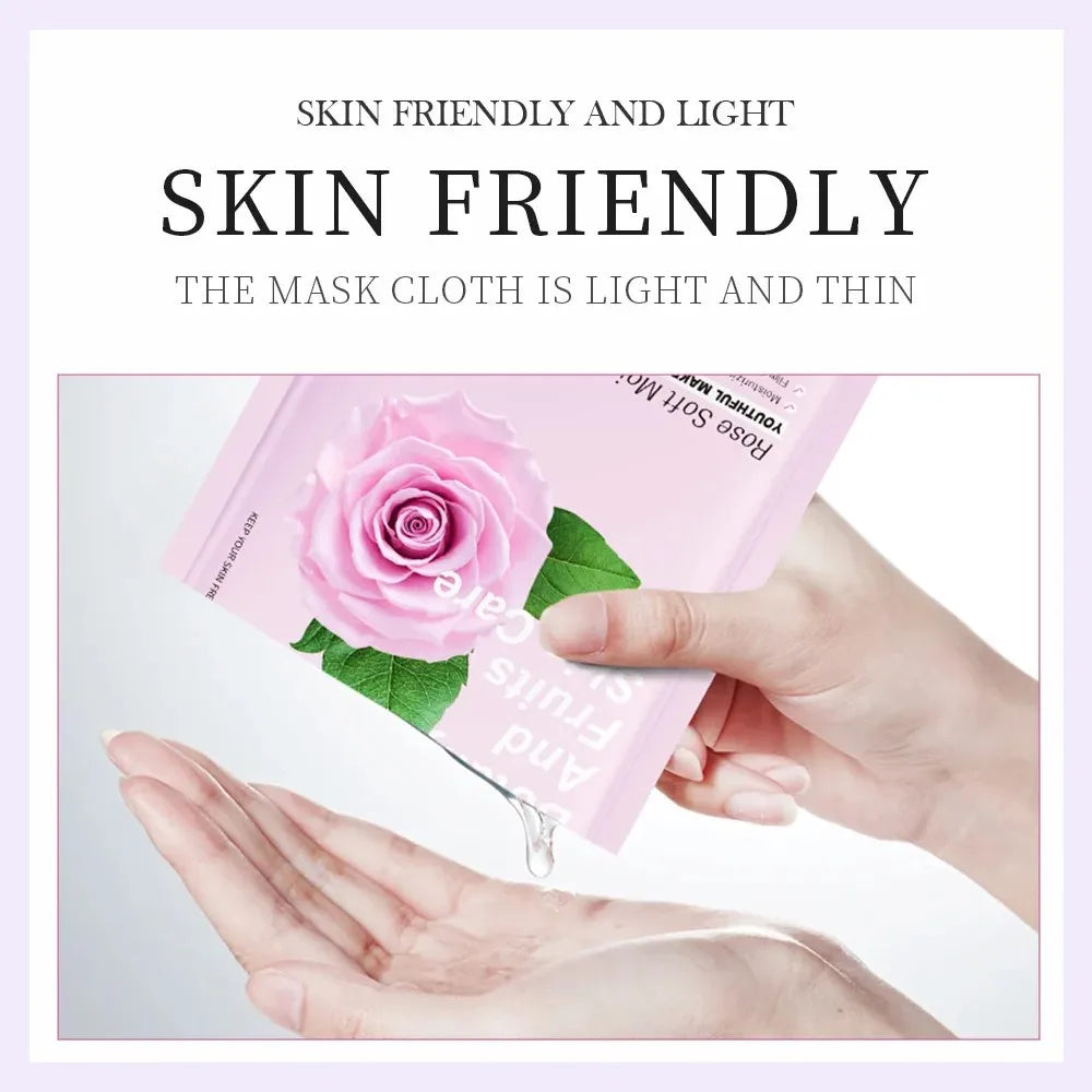🌿 8pcs Natural Plant Face Mask Set – Moisturizing, Firming & Hydrating Korean Skincare