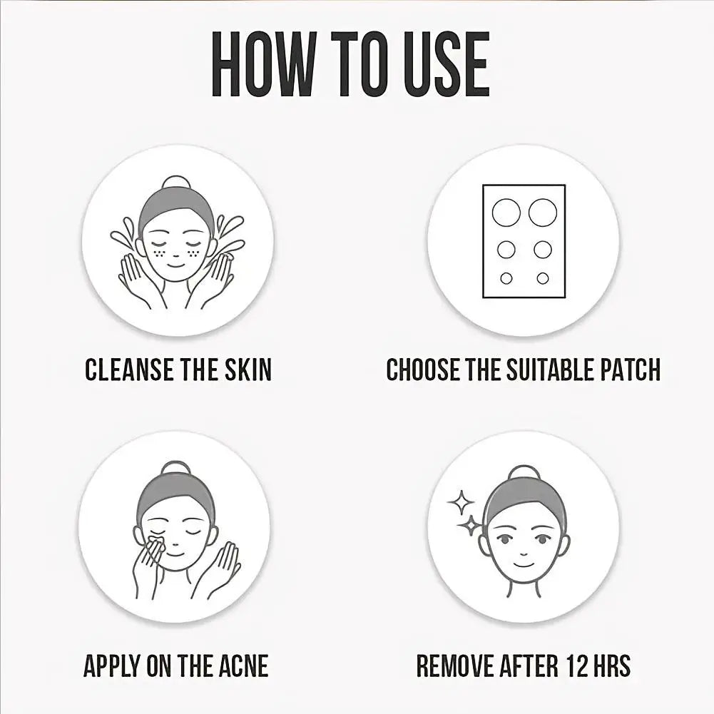 ✨ Acne Pimple Patches – 360pcs/180pcs, Circle, Star & Heart Shapes – Clear Skin Healing Patch