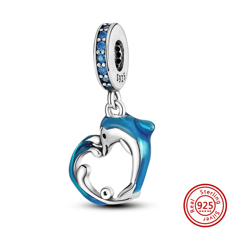 ✨ 925 Silver Purple Charms – ❤️ Heart-Shaped Stone & 🕷️ Spider | Pandora-Style Bracelet Compatible
