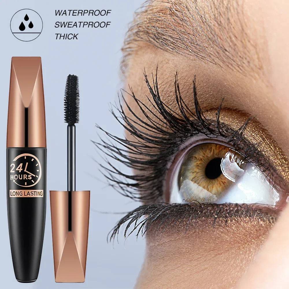 🌟 5D Waterproof Black Silk Fiber Mascara – Lengthening & Curling Eyelash Extension