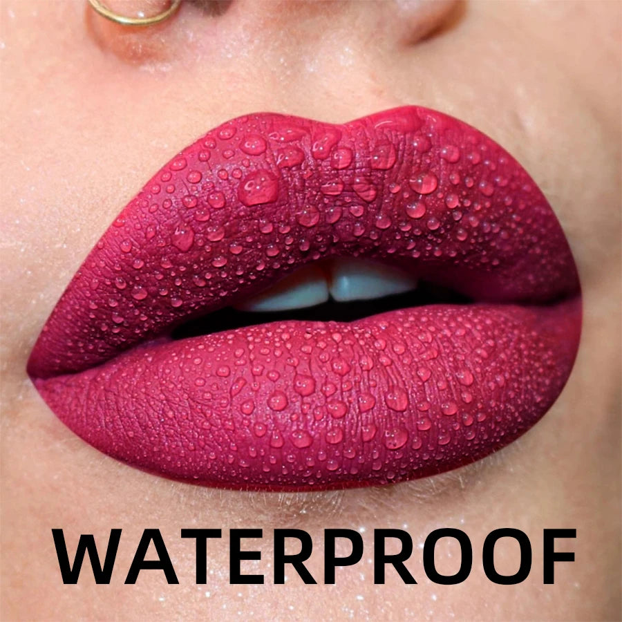 💄 19 Colors Matte Velvet Liquid Lipstick 💋 | Waterproof, Long-Lasting Lip Gloss – Nude, Red, Black & More 🌈