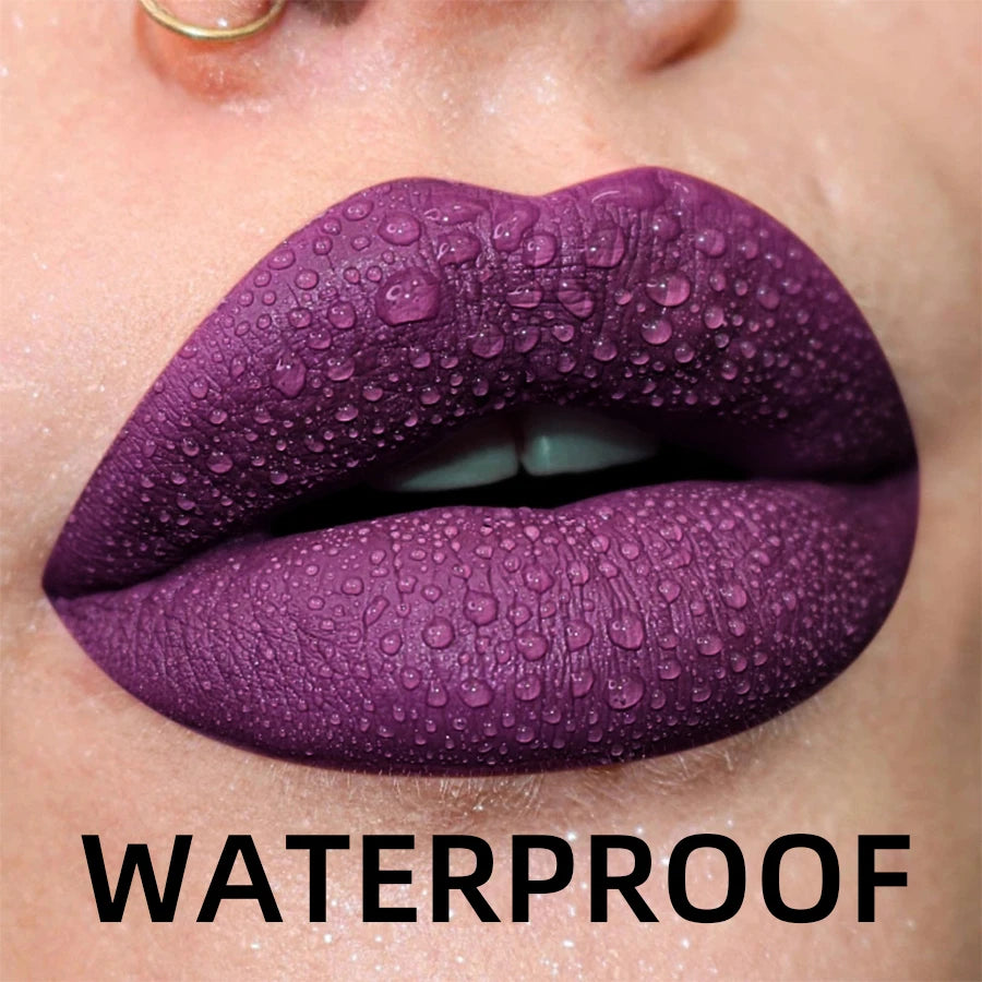 💄 19 Colors Matte Velvet Liquid Lipstick 💋 | Waterproof, Long-Lasting Lip Gloss – Nude, Red, Black & More 🌈