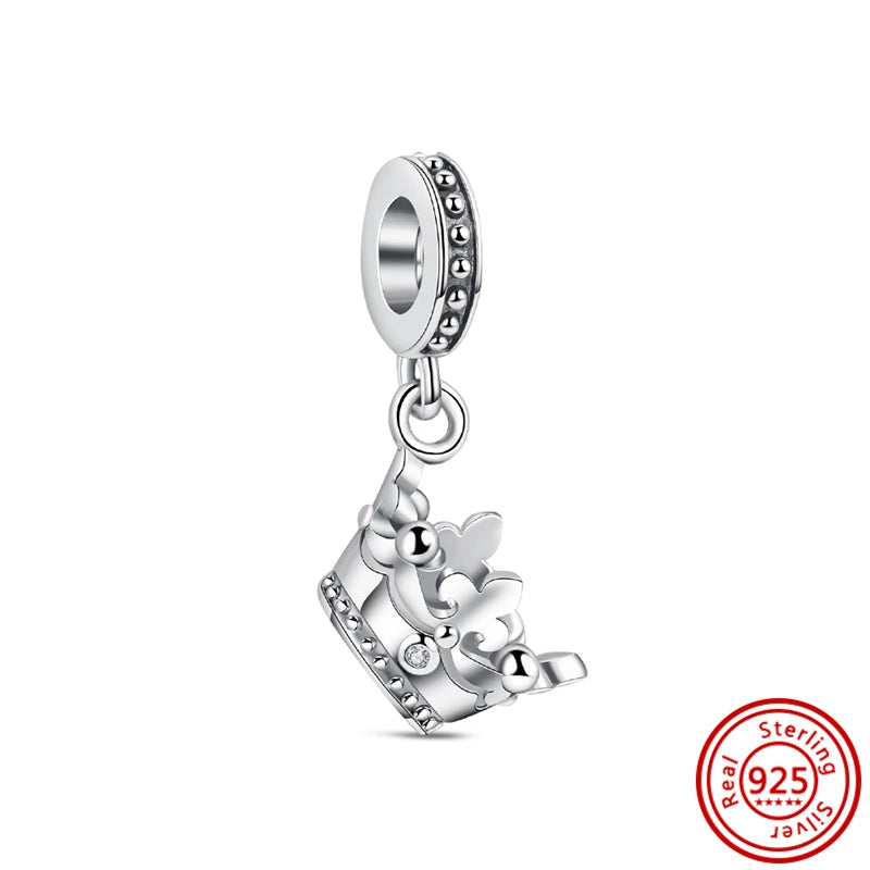 ✨ 925 Silver Sparkling Charms – ❄️ Snowflake, 🌿 Herbarium, 😇 Angel Wings & ❤️ Heart | Pandora-Style Bracelet Compatible