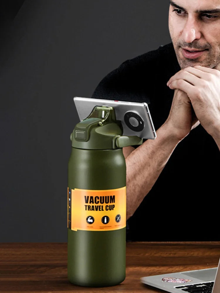 🥤 500ml Stainless Steel Insulated Water Bottle with One-Click Pop-Up Straw Lid