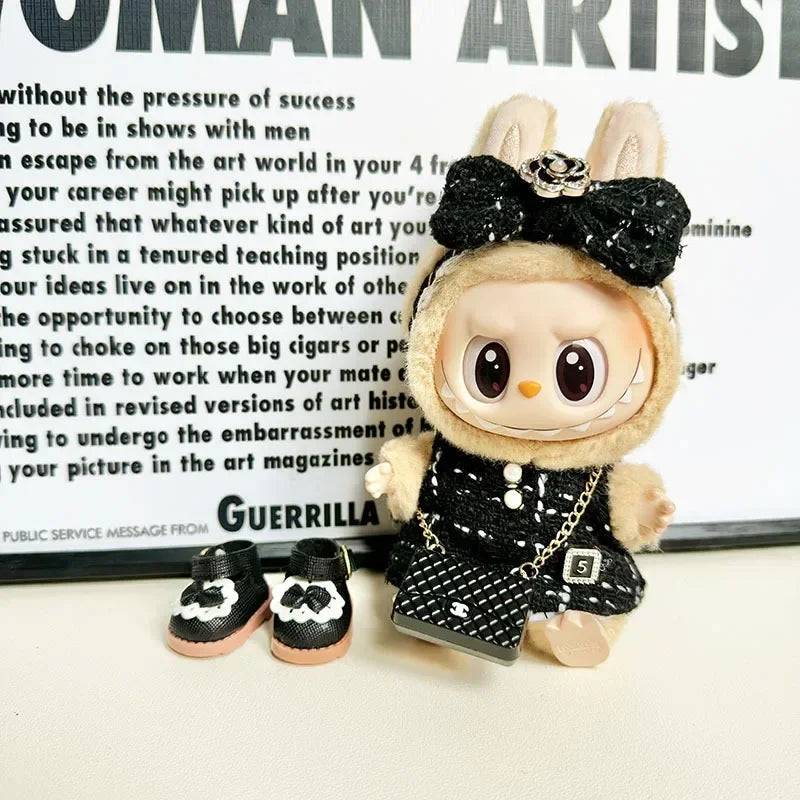 17cm Labubu Doll Clothes – Luxury Custom Outfit with Hat & Dress