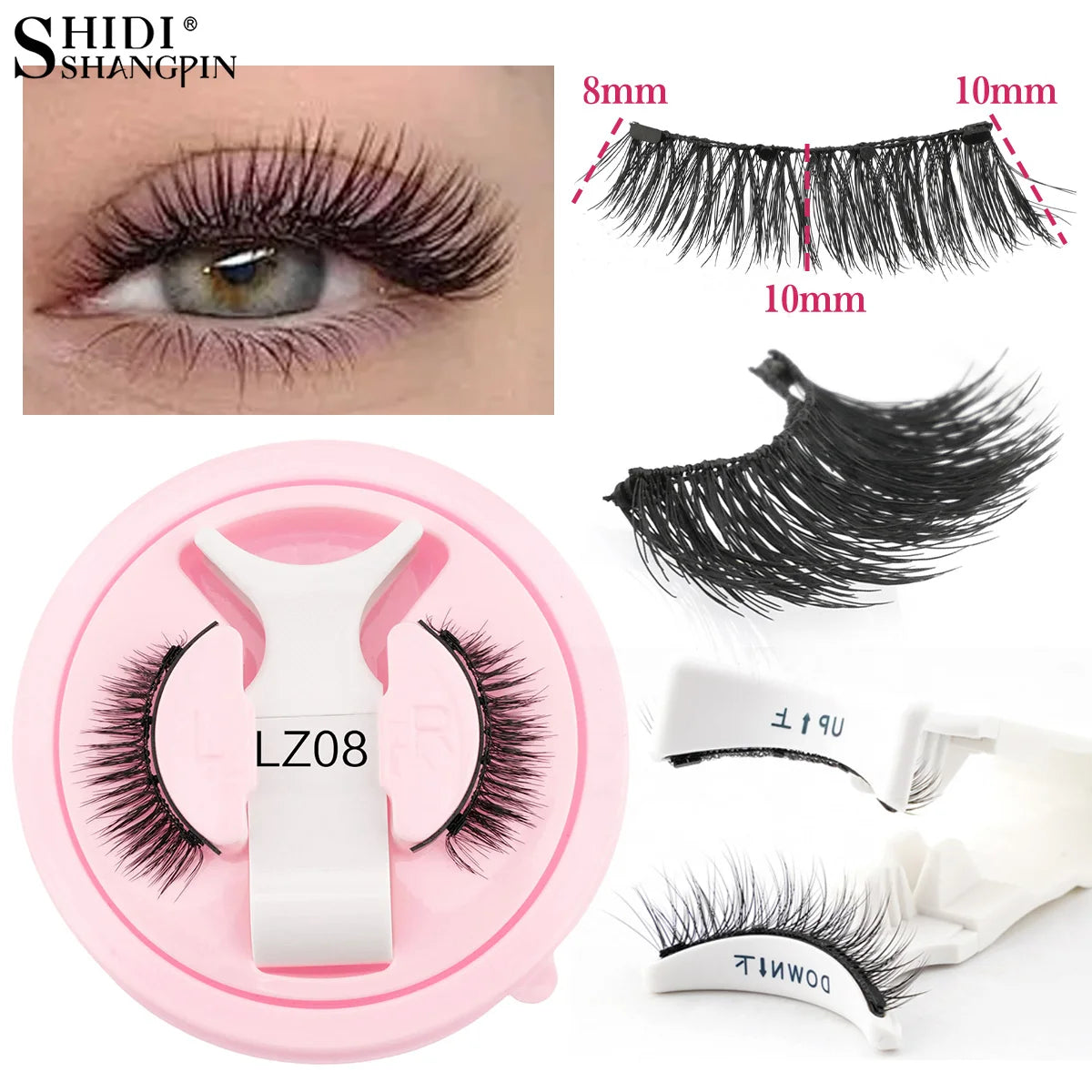 Handmade Fluffy Faux Mink Magnetic Eyelashes & Tweezer Set – Reusable Natural False Lashes