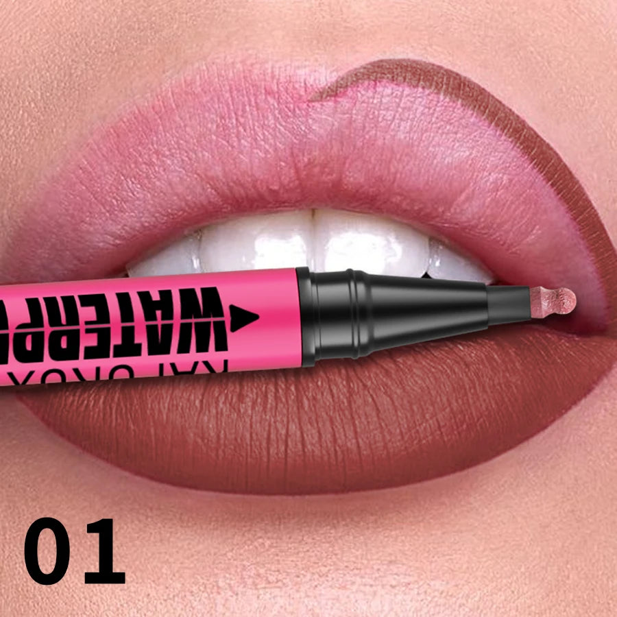 12 színű vízálló matt ajakkontúr ceruza – Tartós, természetes ajakkontúr stift💄💋