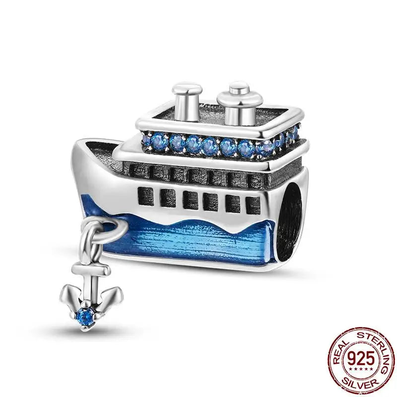 ✨ 925 Silver Ocean Charms – 🐙 Octopus, 🐢 Sea Turtle, 🐬 Dolphin & 💧 Blue Zircon | Pandora-Style Bracelet Compatible