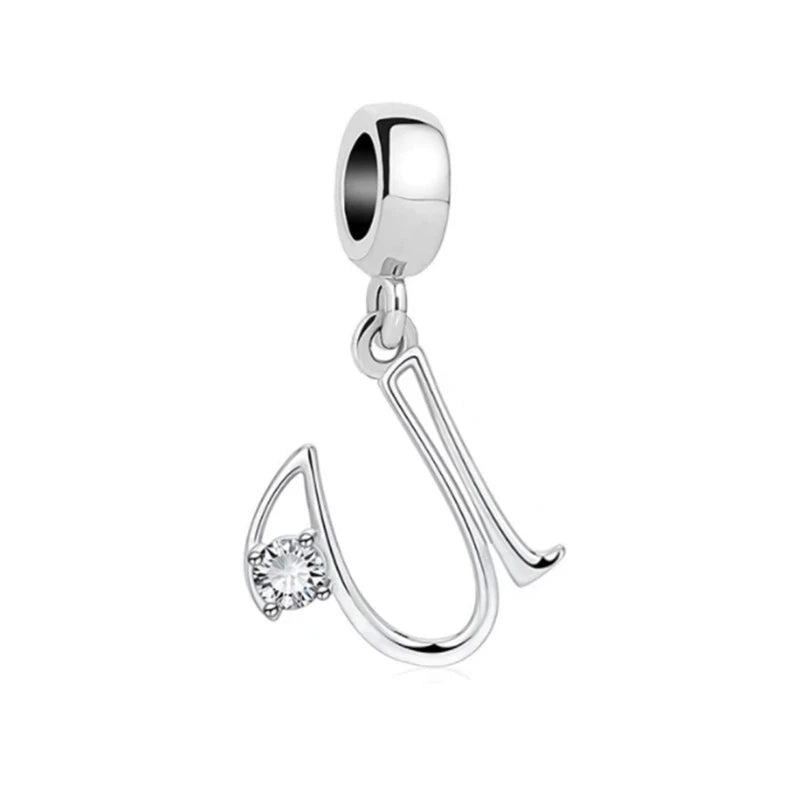 ✨ 925 Silver Alphabet Charms – 🔤 26 Letter Dangle Beads | Pandora-Style Bracelet Compatible
