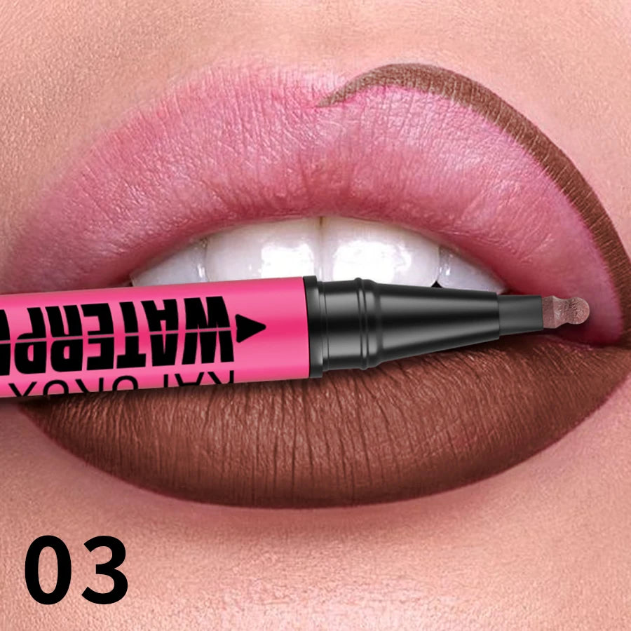 12 színű vízálló matt ajakkontúr ceruza – Tartós, természetes ajakkontúr stift💄💋