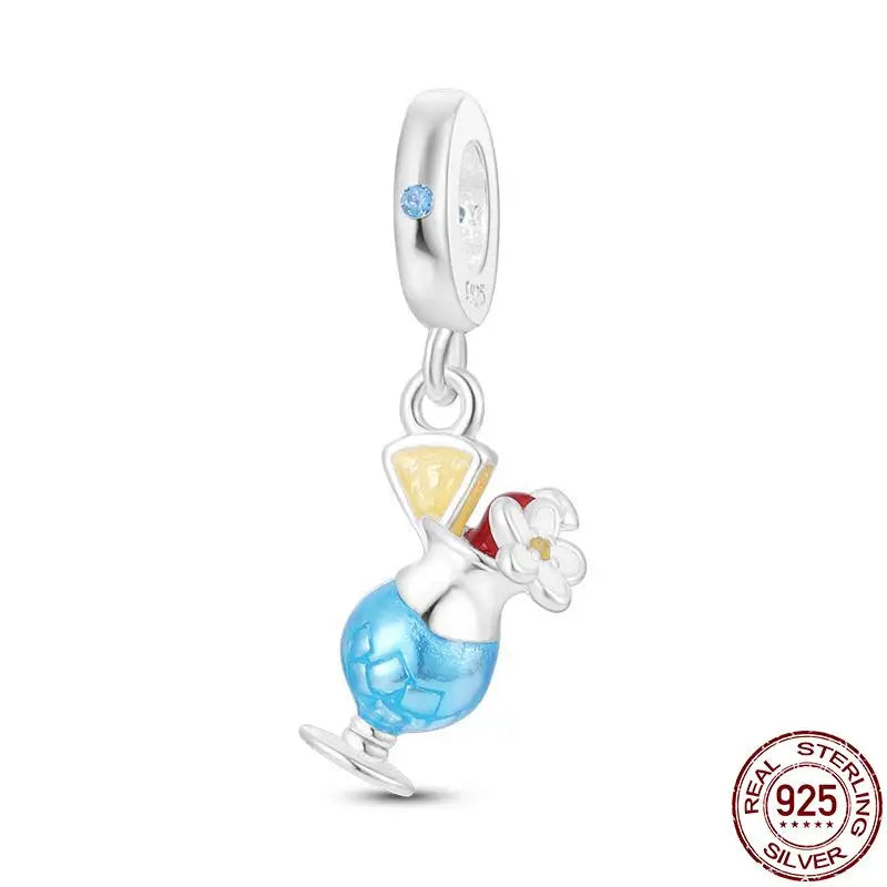 ✨ 925 Silver Ocean Charms – 🐙 Octopus, 🐢 Sea Turtle, 🐬 Dolphin & 💧 Blue Zircon | Pandora-Style Bracelet Compatible