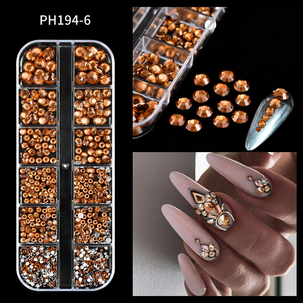 🌊✨ 12Grids Ocean Gold Nail Art Charms | Shell, Seahorse, Starfish & Pearl Gems 🐚🦄 Shop1103833347 Store