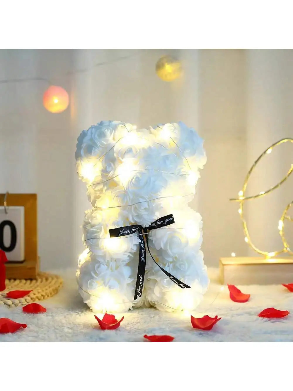 🌹 Rózsa színű plüssmackó művirág – Romantikus évfordulós, Valentin-napi és születésnapi ajándék hölgyeknek 🎁