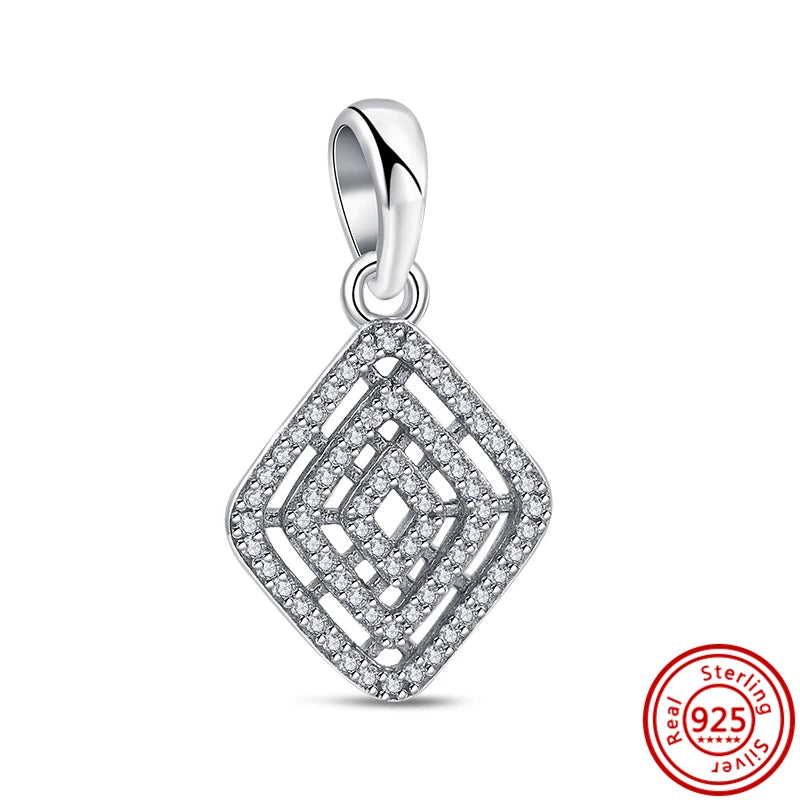 ✨ 925 Silver Sparkling Charms – ❄️ Snowflake, 🌿 Herbarium, 😇 Angel Wings & ❤️ Heart | Pandora-Style Bracelet Compatible