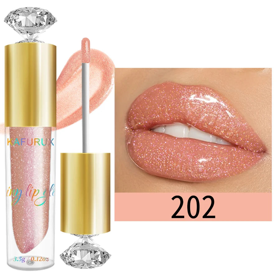✨ 9 Colors Diamond Shimmer Glitter Lip Gloss 💎 | Moisturizing, Sparkling Liquid Lipstick – Pearl Shine Makeup