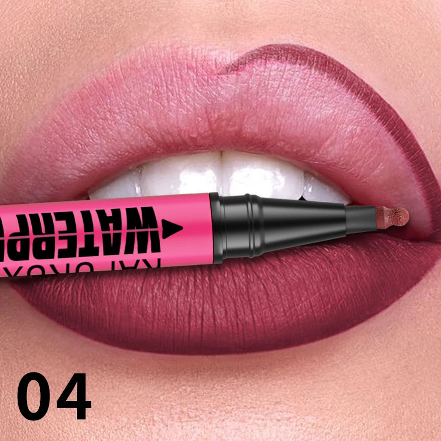 12 színű vízálló matt ajakkontúr ceruza – Tartós, természetes ajakkontúr stift💄💋