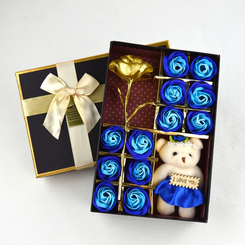 🌹 Mesterséges rózsa illatú fürdőszappan ajándékdobozban – Kézzel készített Valentin-napi ajándék Neki 💝