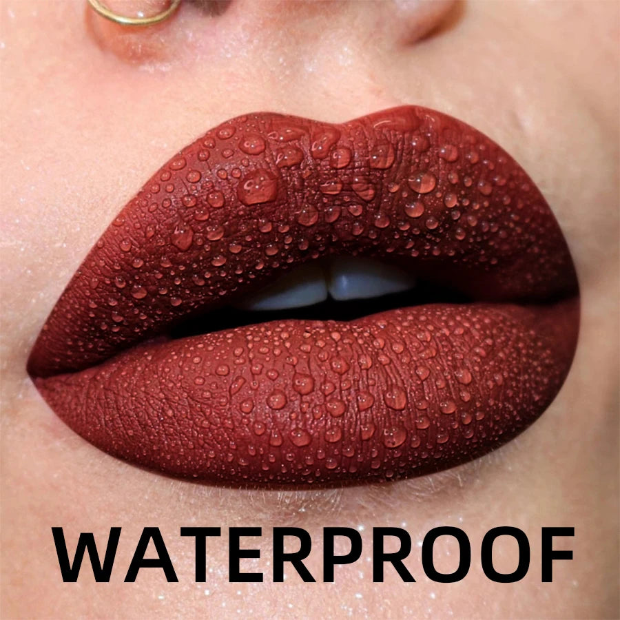 💄 19 Colors Matte Velvet Liquid Lipstick 💋 | Waterproof, Long-Lasting Lip Gloss – Nude, Red, Black & More 🌈