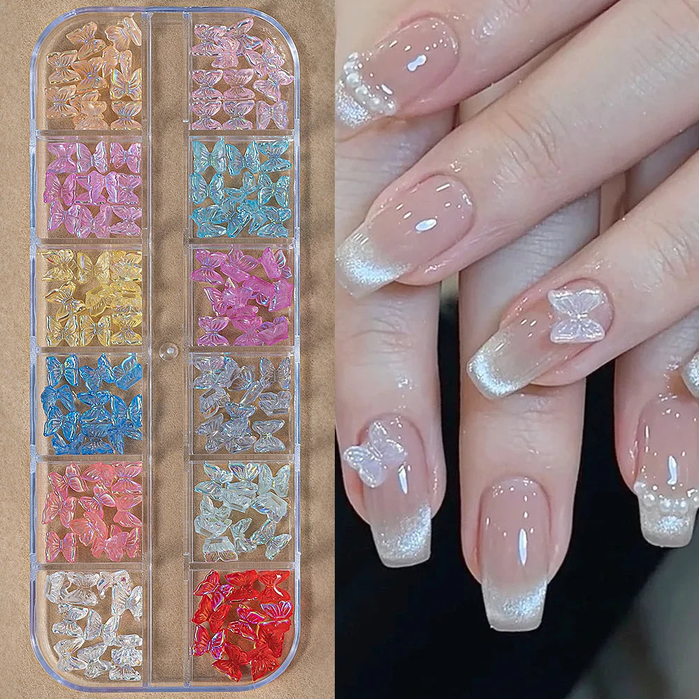 🌊✨ 12Grids Ocean Gold Nail Art Charms | Shell, Seahorse, Starfish & Pearl Gems 🐚🦄 Shop1103833347 Store