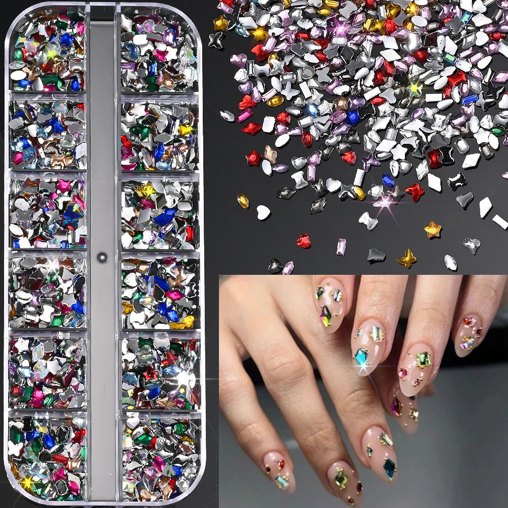 🌊✨ 12Grids Ocean Gold Nail Art Charms | Shell, Seahorse, Starfish & Pearl Gems 🐚🦄 Shop1103833347 Store