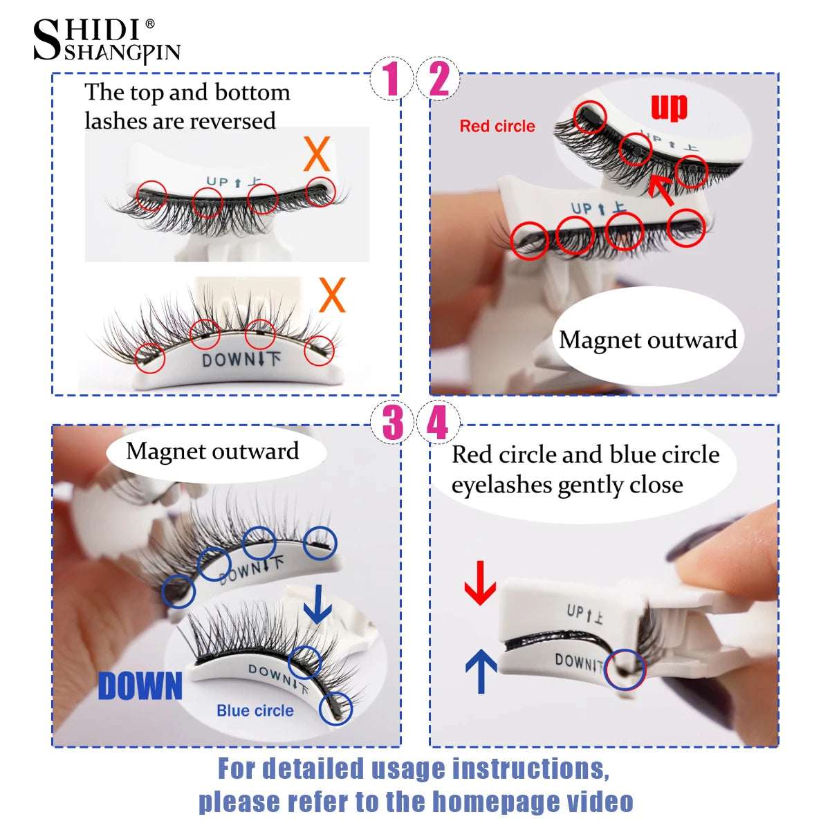 Handmade Fluffy Faux Mink Magnetic Eyelashes & Tweezer Set – Reusable Natural False Lashes