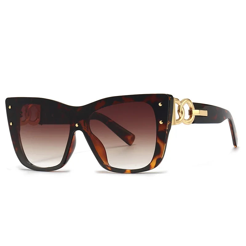 New Fashion Big Frame Cat Eye Sunglasses for Ladies – Street Style, UV400 Protection Driving Shades
