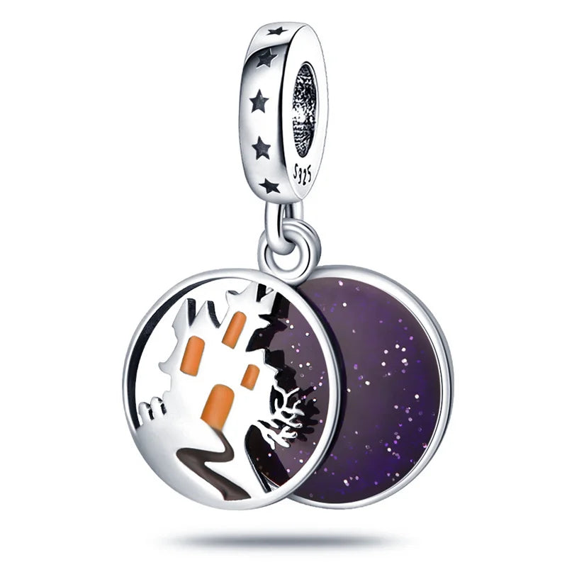 ✨ 925 Sterling Silver Halloween Charms – 🧙♀️ Witch, 💀 Skeleton, 👻 Ghost & 🎃 Pumpkin | Pandora-Style Bracelet Compatible