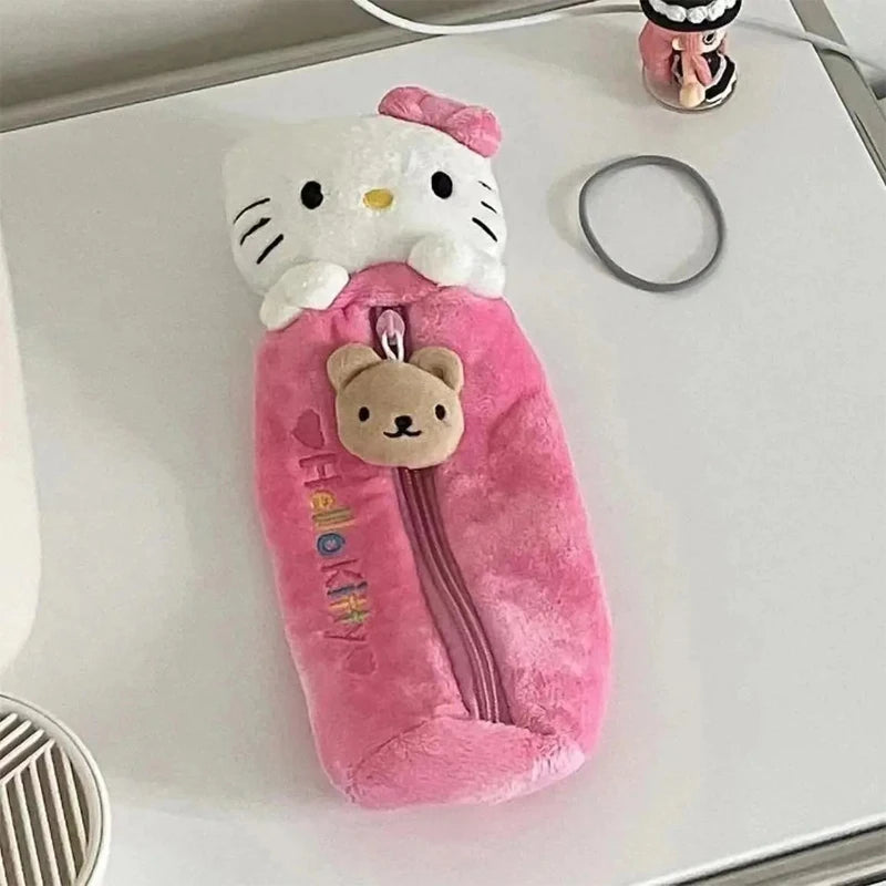 Kawaii Pink Hello Kitty Pencil Bag – Cute Cat Stationery Box for Girls