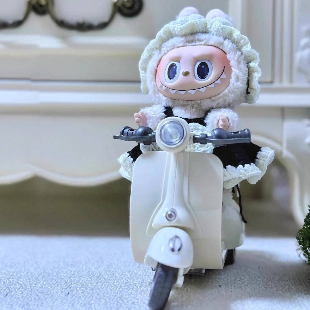 Mini Rotating Simulation Motorcycle Toy for LABUBU Dolls – Fun Stunt Moto for Kids, Birthday Gift
