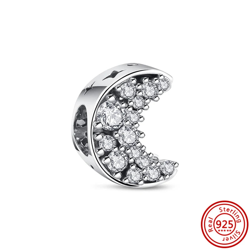 ✨ 925 Silver Sparkling Charms – ❄️ Snowflake, 🌿 Herbarium, 😇 Angel Wings & ❤️ Heart | Pandora-Style Bracelet Compatible