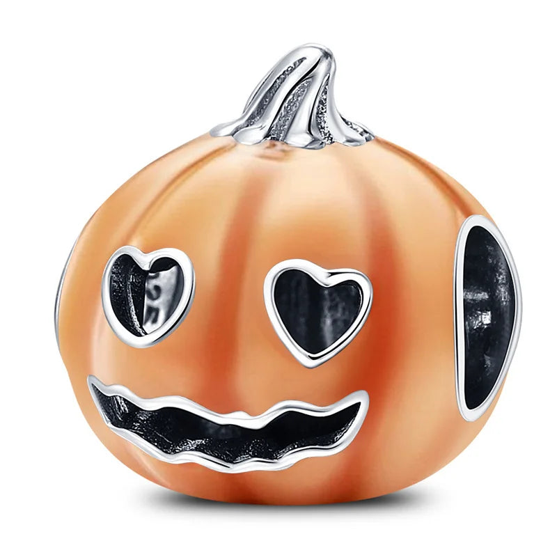 ✨ 925 Sterling Silver Halloween Charms – 🧙♀️ Witch, 💀 Skeleton, 👻 Ghost & 🎃 Pumpkin | Pandora-Style Bracelet Compatible