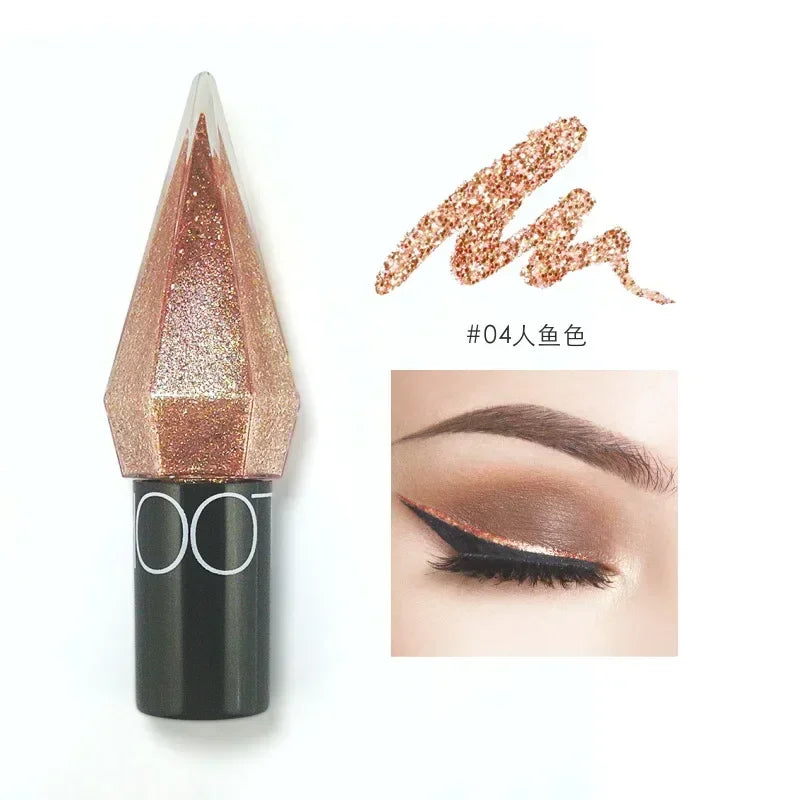 Waterproof Glitter Eyeliner & Eyeshadow – Shiny Diamond Liquid Makeup in Silver, Rose Gold & More