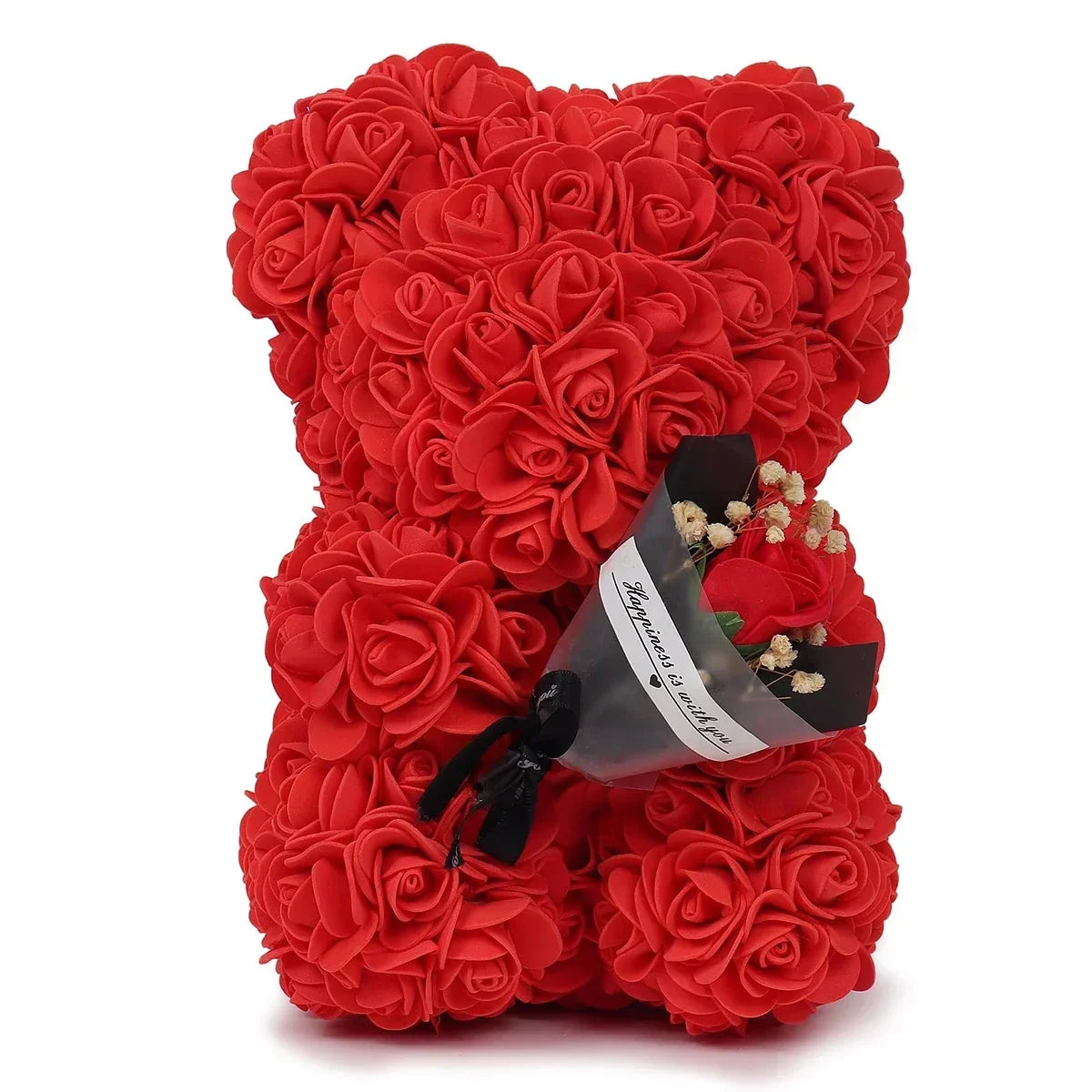 🌹 Rózsa színű plüssmackó művirág – Romantikus évfordulós, Valentin-napi és születésnapi ajándék hölgyeknek 🎁