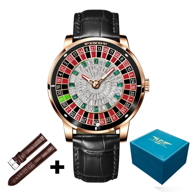 Men’s Las Vegas Roulette Table Top Theme Watch – Model P6616 & P6617