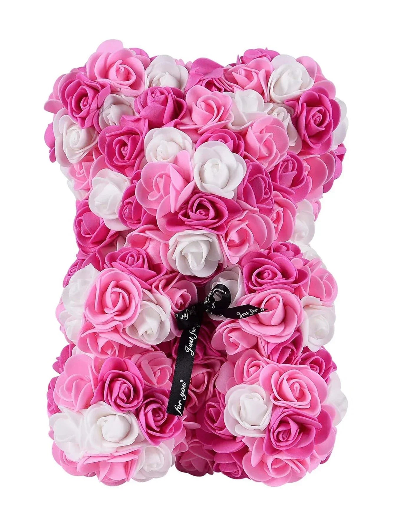 🌹 Rózsa színű plüssmackó művirág – Romantikus évfordulós, Valentin-napi és születésnapi ajándék hölgyeknek 🎁