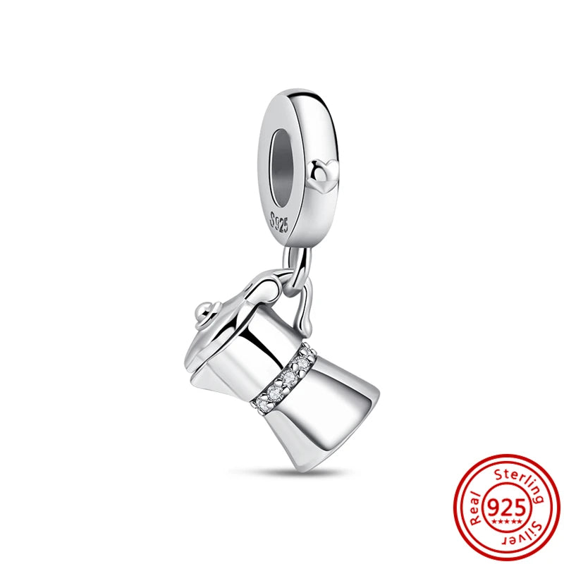 ✨ 925 Sterling Silver Ocean Charms – 🌙 Moon, ⭐ Star, ☀️ Sun & 💧 Blue Beads | Pandora-Style Bracelet Compatible