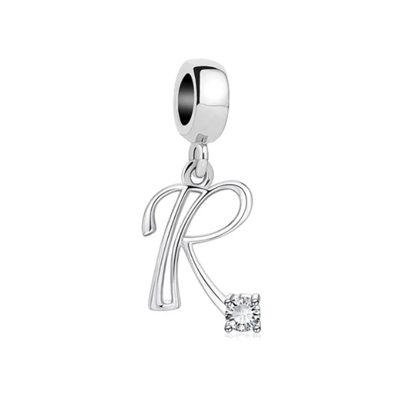 ✨ 925 Silver Alphabet Charms – 🔤 26 Letter Dangle Beads | Pandora-Style Bracelet Compatible
