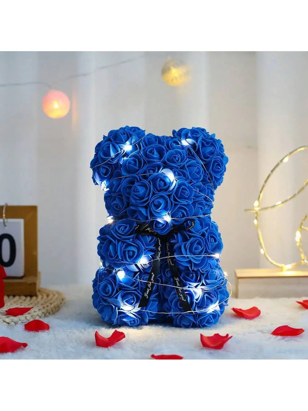 🌹 Rózsa színű plüssmackó művirág – Romantikus évfordulós, Valentin-napi és születésnapi ajándék hölgyeknek 🎁