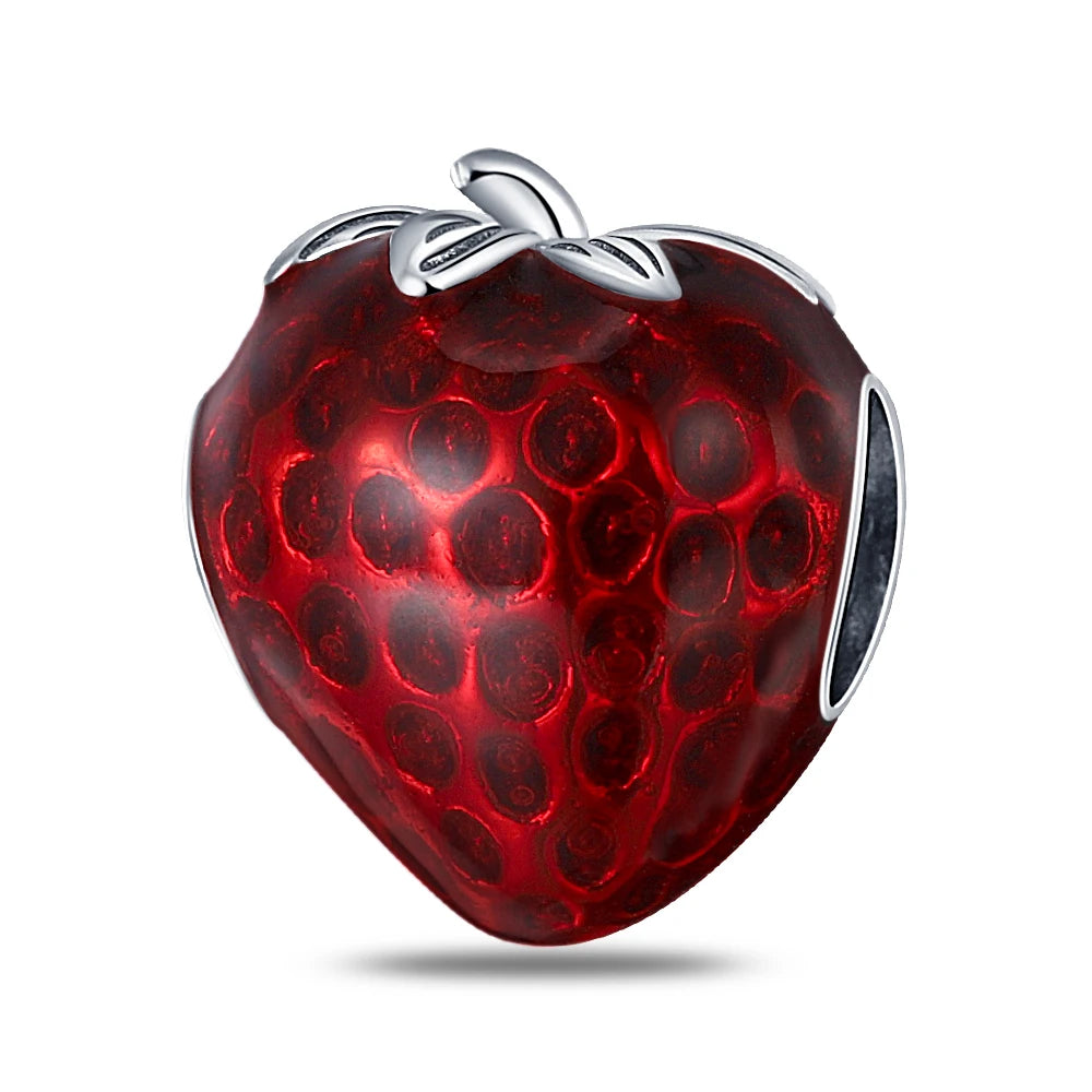 ✨ 925 Silver Strawberry & Cherry Charms – Fruit Series Beads | Pandora-Style Bracelet Compatible