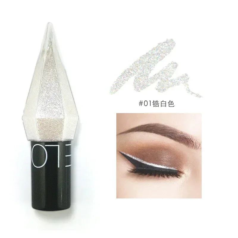 Waterproof Glitter Eyeliner & Eyeshadow – Shiny Diamond Liquid Makeup in Silver, Rose Gold & More