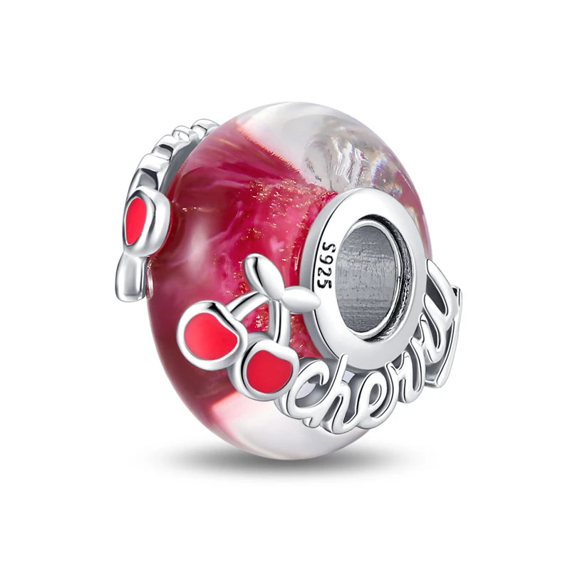 ✨ 925 Silver Strawberry & Cherry Charms – Fruit Series Beads | Pandora-Style Bracelet Compatible