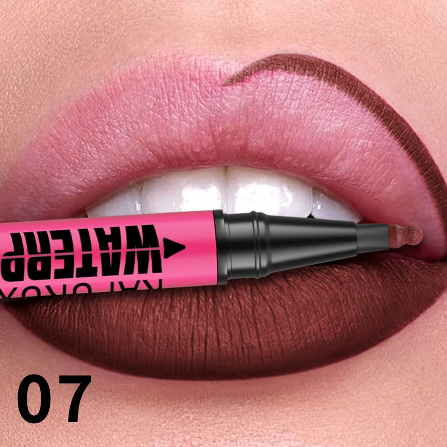 12 színű vízálló matt ajakkontúr ceruza – Tartós, természetes ajakkontúr stift💄💋