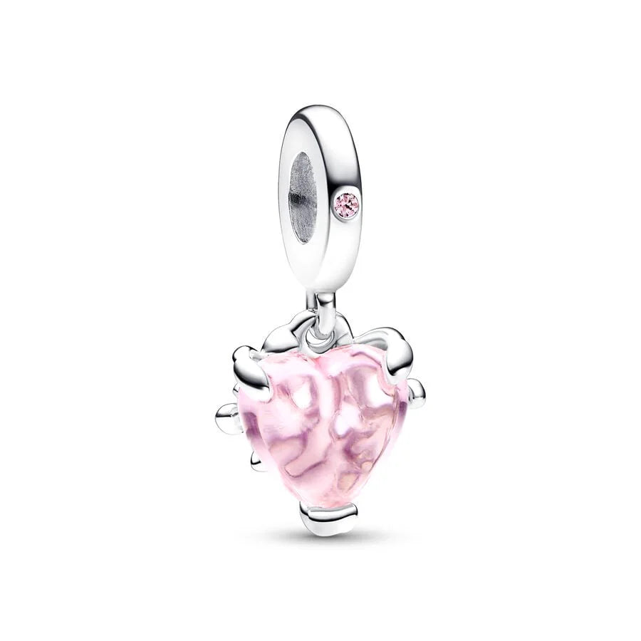 ✨ 925 Silver DIY Charms – 🎈 Hot Air Balloon, 💖 Mother & Daughter Hearts, 💗 Pink Murano Glass | Pandora-Style Bracelet Compatible