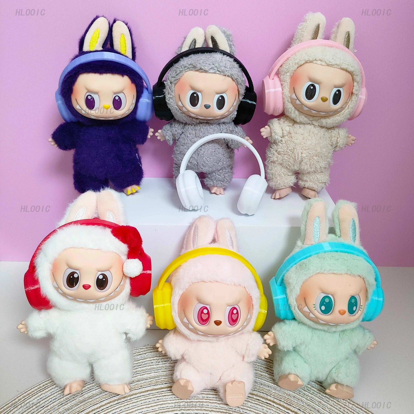 17cm Labubu Fashion Earphone Accessories – 10cm Cotton Doll Earphones in Macaron Colors