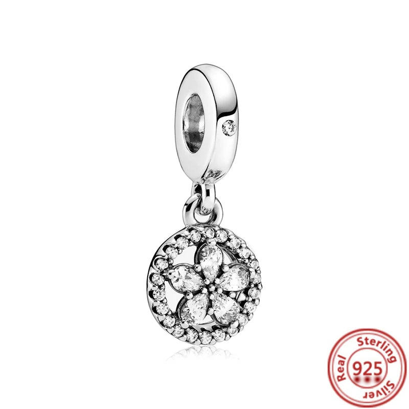 ✨ 925 Silver Winter Charms – ❄️ Snowflake, 🌸 Pansy Flower & 🦋 Blue Butterfly | Pandora-Style Bracelet Compatible
